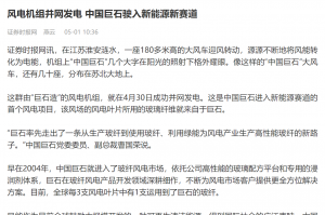 时报：风电机组并网发电 中国PG电子·麻将胡了官方网站驶入新能源新赛道